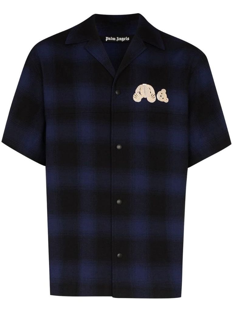 check-print bowling shirt