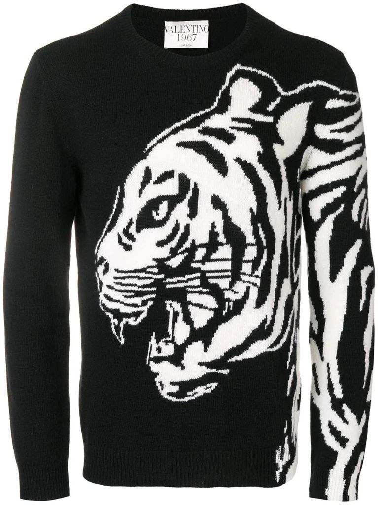 Tiger intarsia sweater
