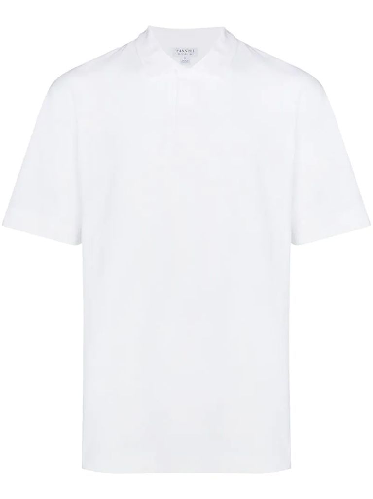 terry short-sleeve polo shirt