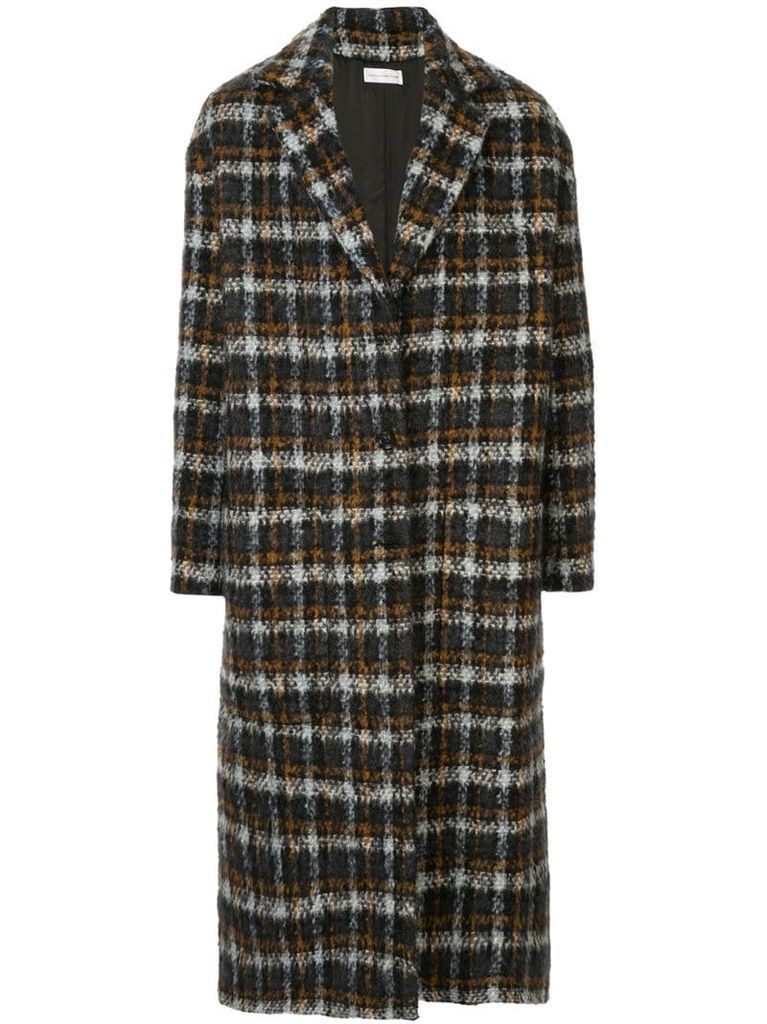 boxy fit checked coat