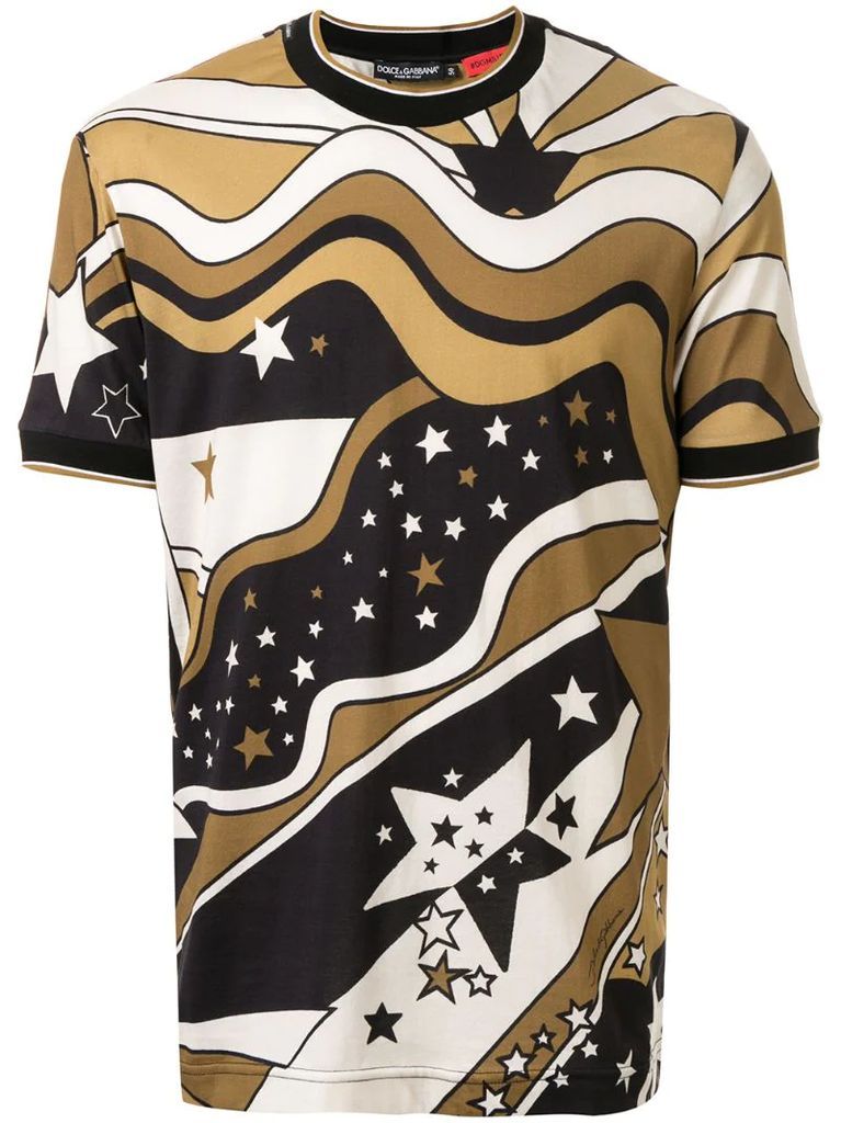 star and comet printed T-shirt