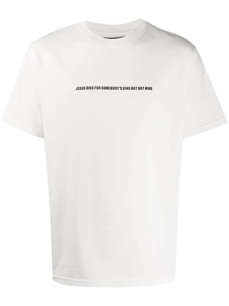 slogan-print short-sleeved T-shirt