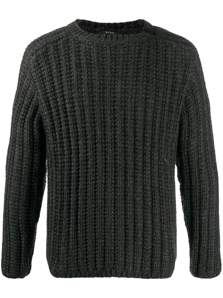 chunky-knit zip-detail jumper