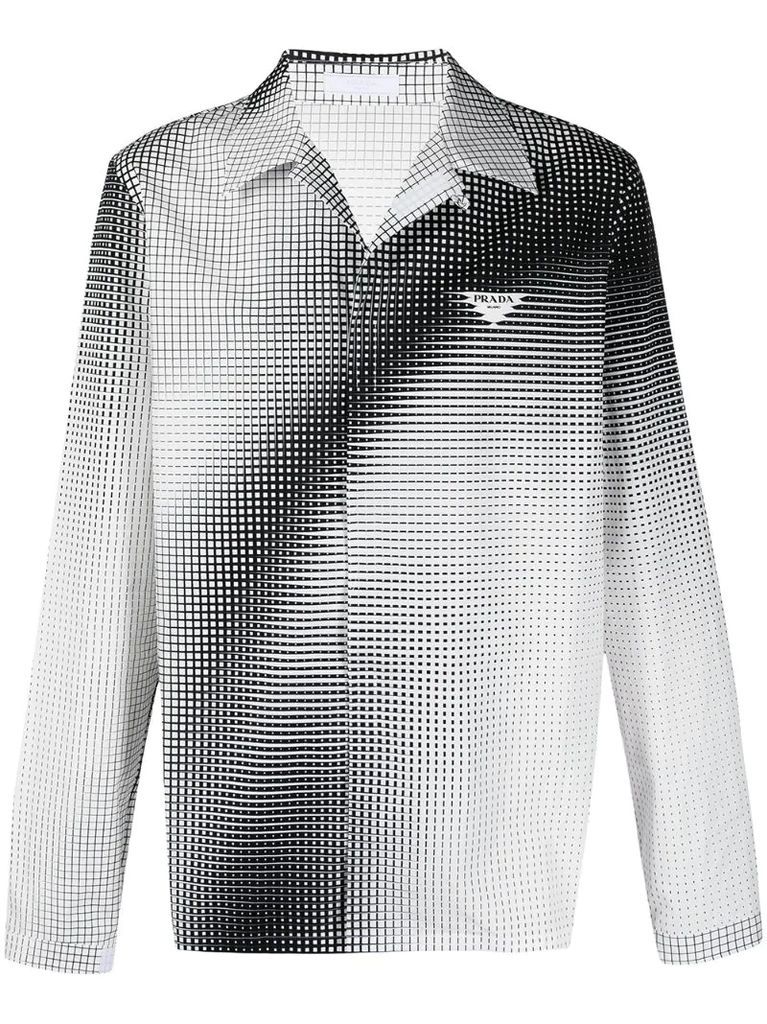 abstract-print long-sleeve shirt