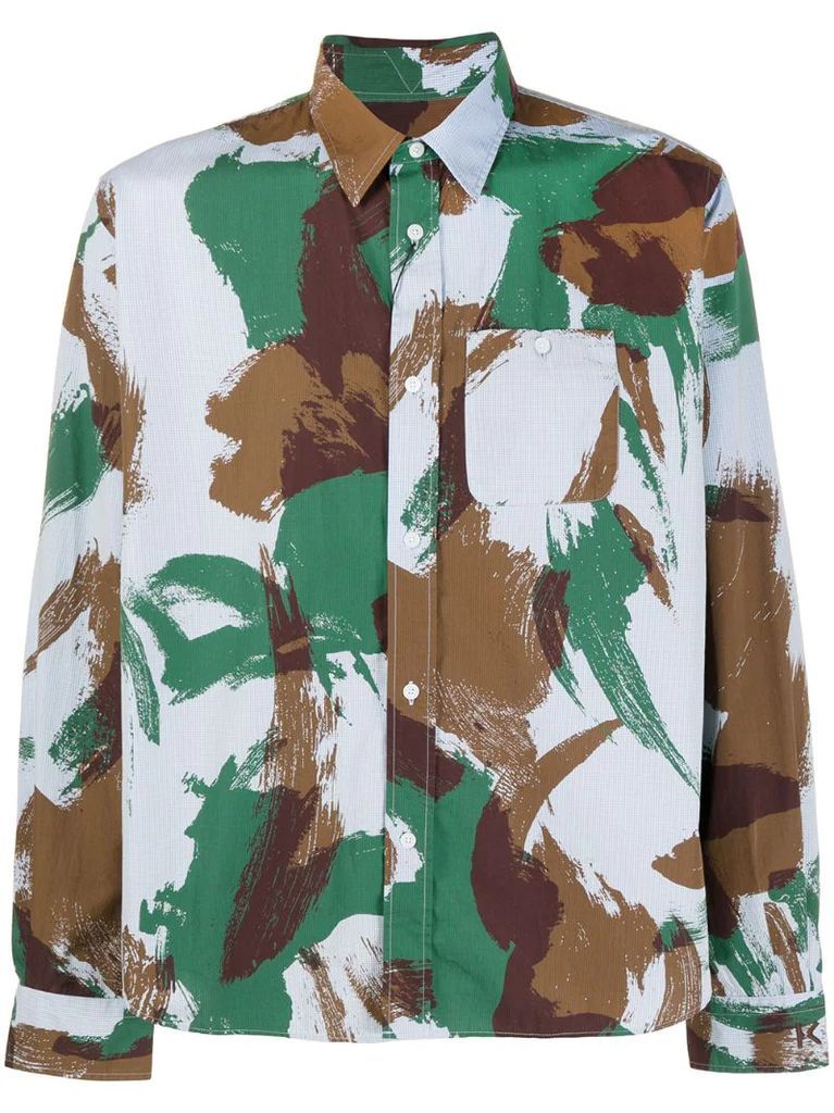 brushed camouflage print shirt