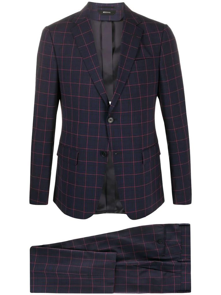 checked two-piece suit