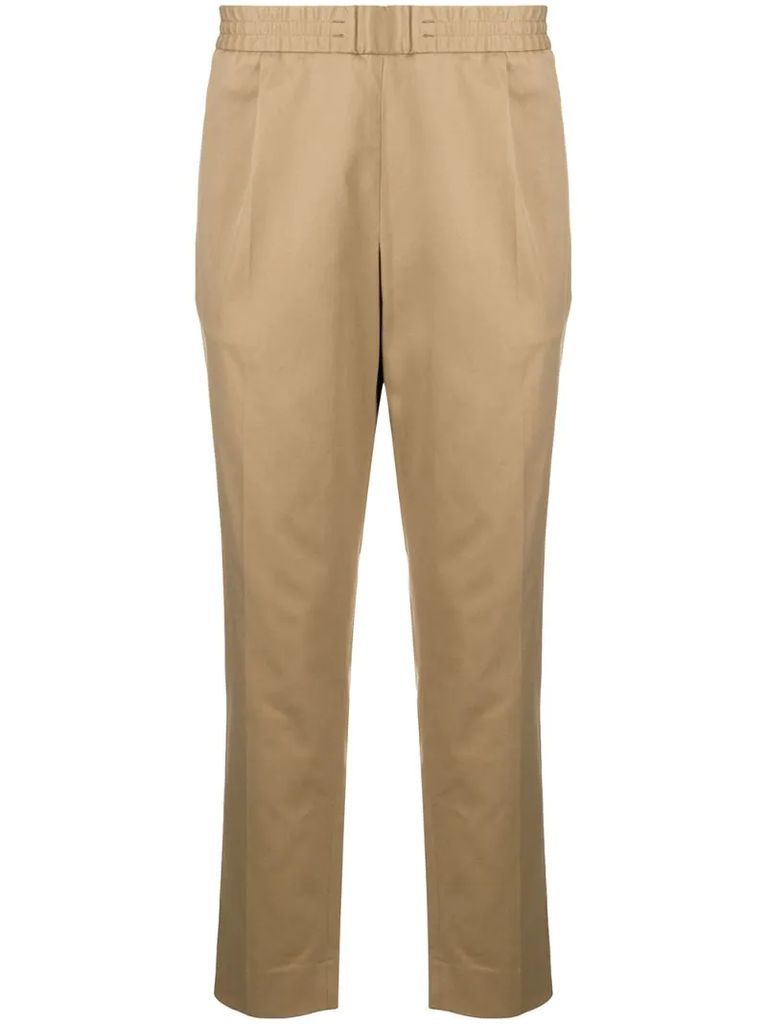tapered-leg pull-on trousers
