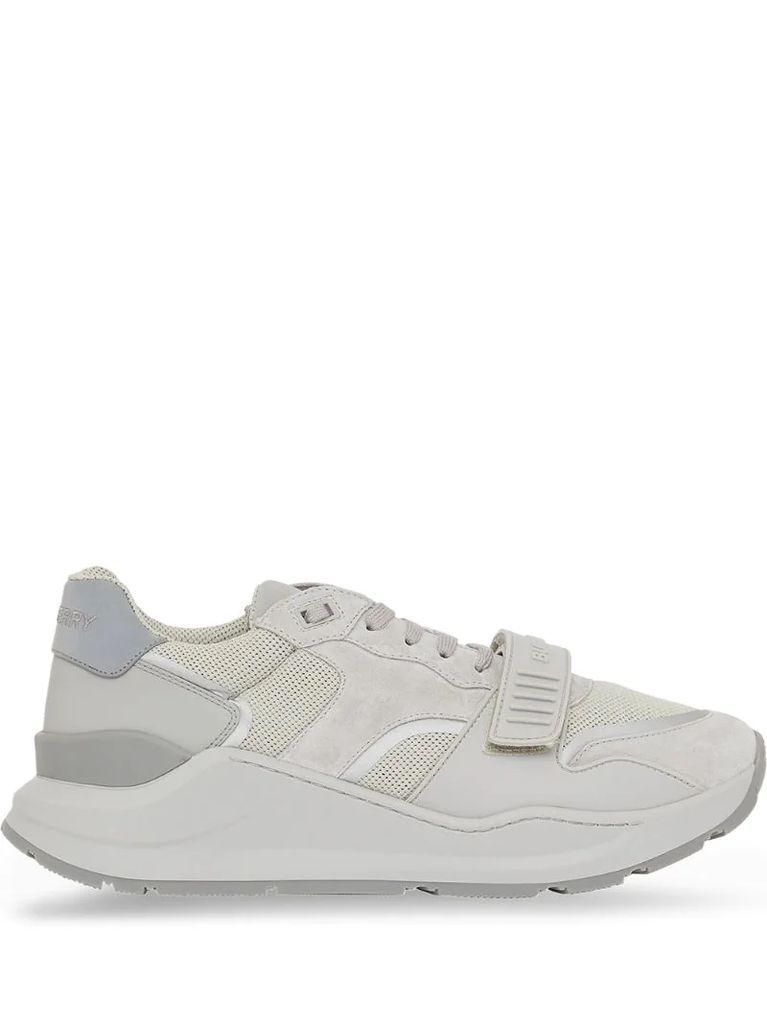 panelled low-top sneakers