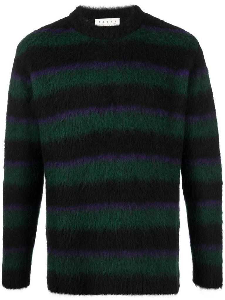 striped brush knit jumper
