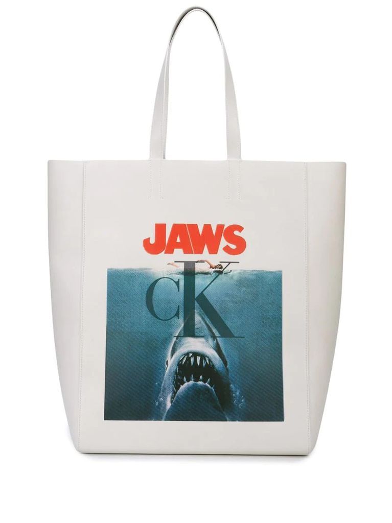 JAWS print tote bag