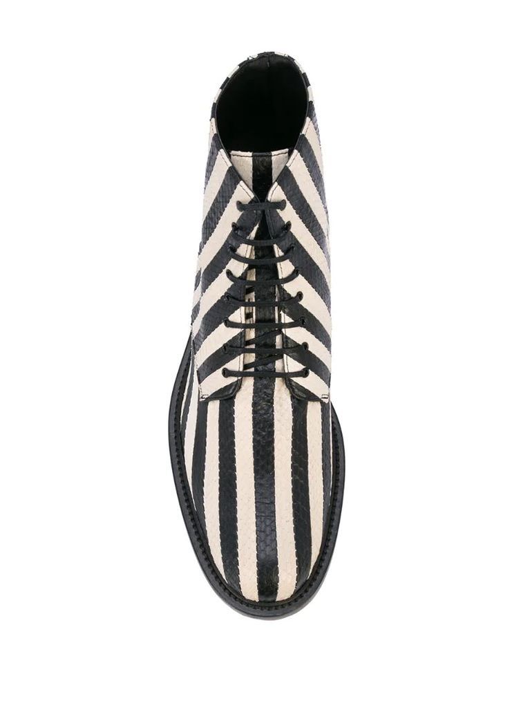 Army striped ankle boots