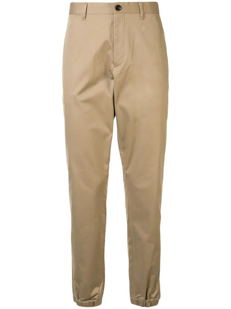 elasticated cuff slim-fit chinos