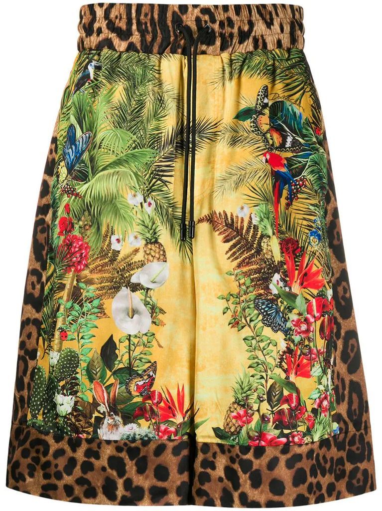 Safari print loose-fit shorts