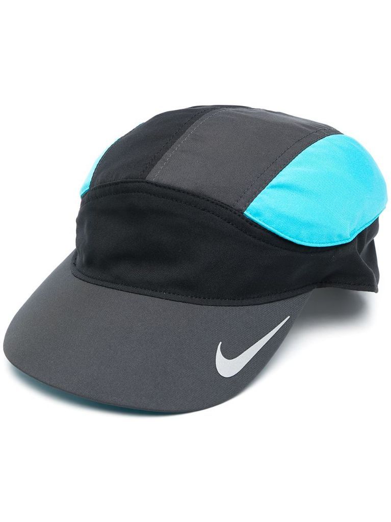 Swoosh-print colour-block cap