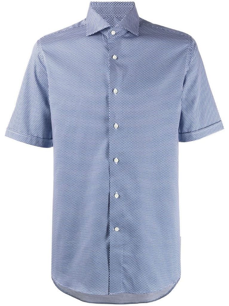 short sleeved patterned shirt