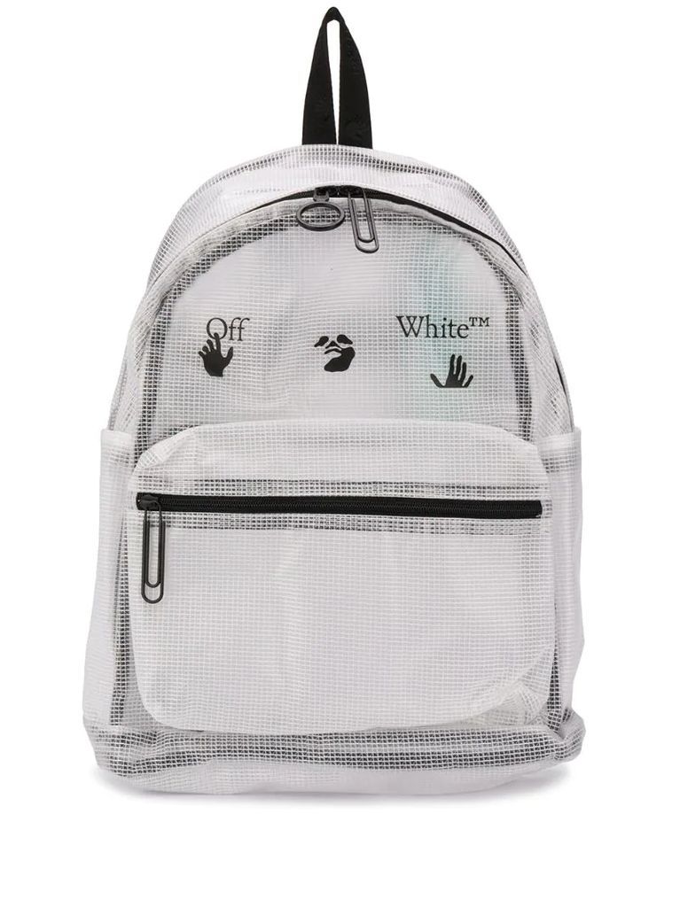 matte logo print backpack