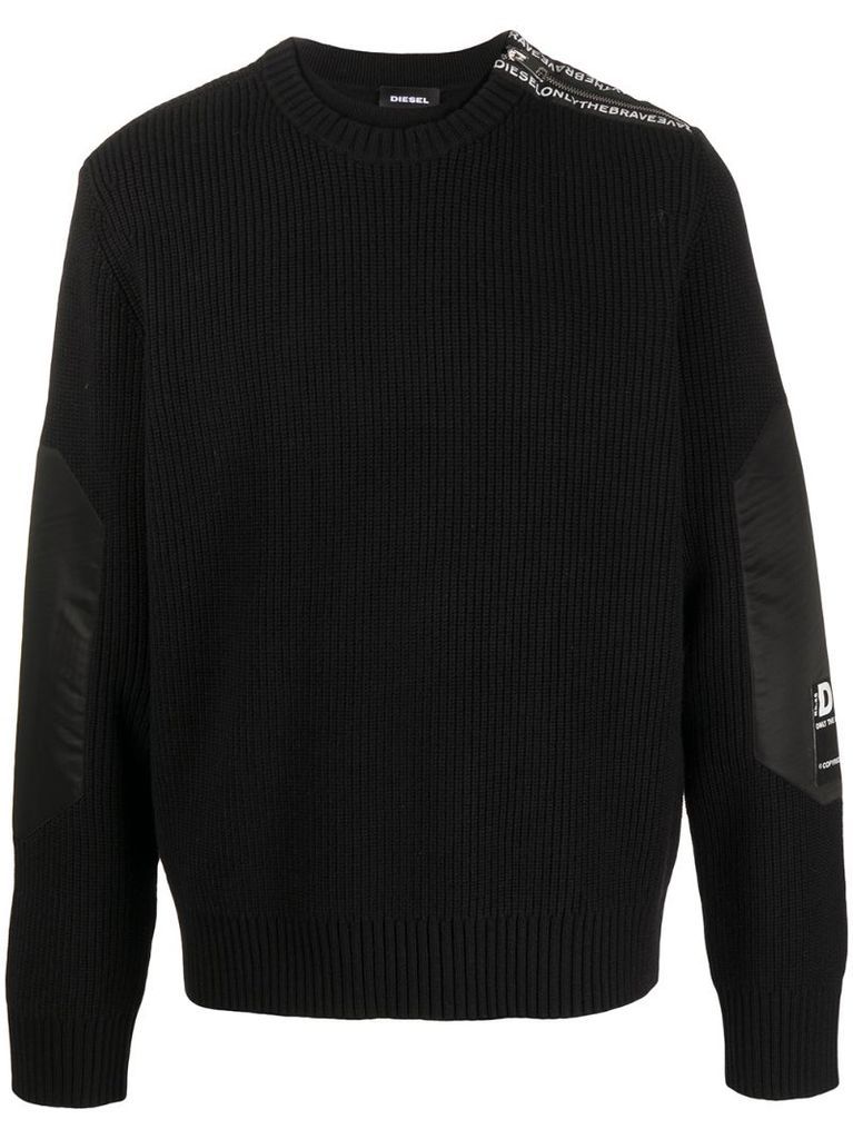 K-Gilling ribbed-knit layered jumper