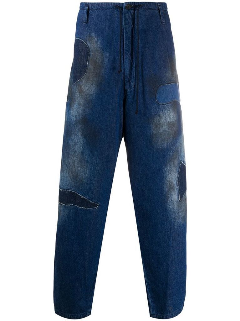 stained loose fit jeans