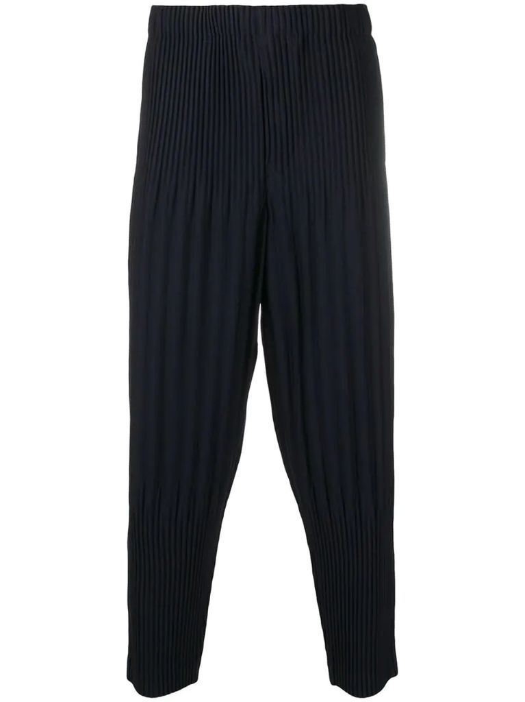 cropped pleat detailing trousers