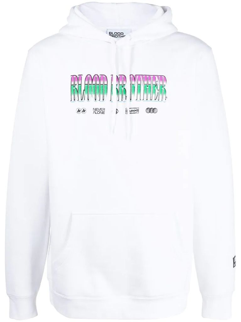 graphic-print cotton-blend hoodie