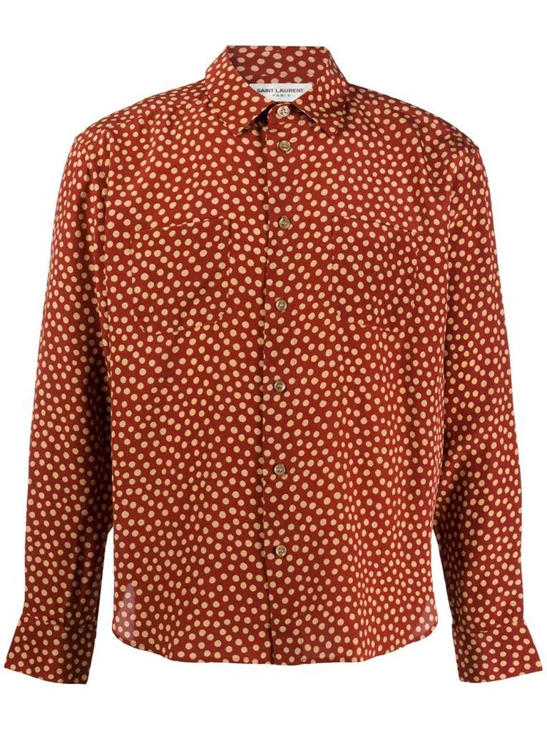polka-dot print shirt
