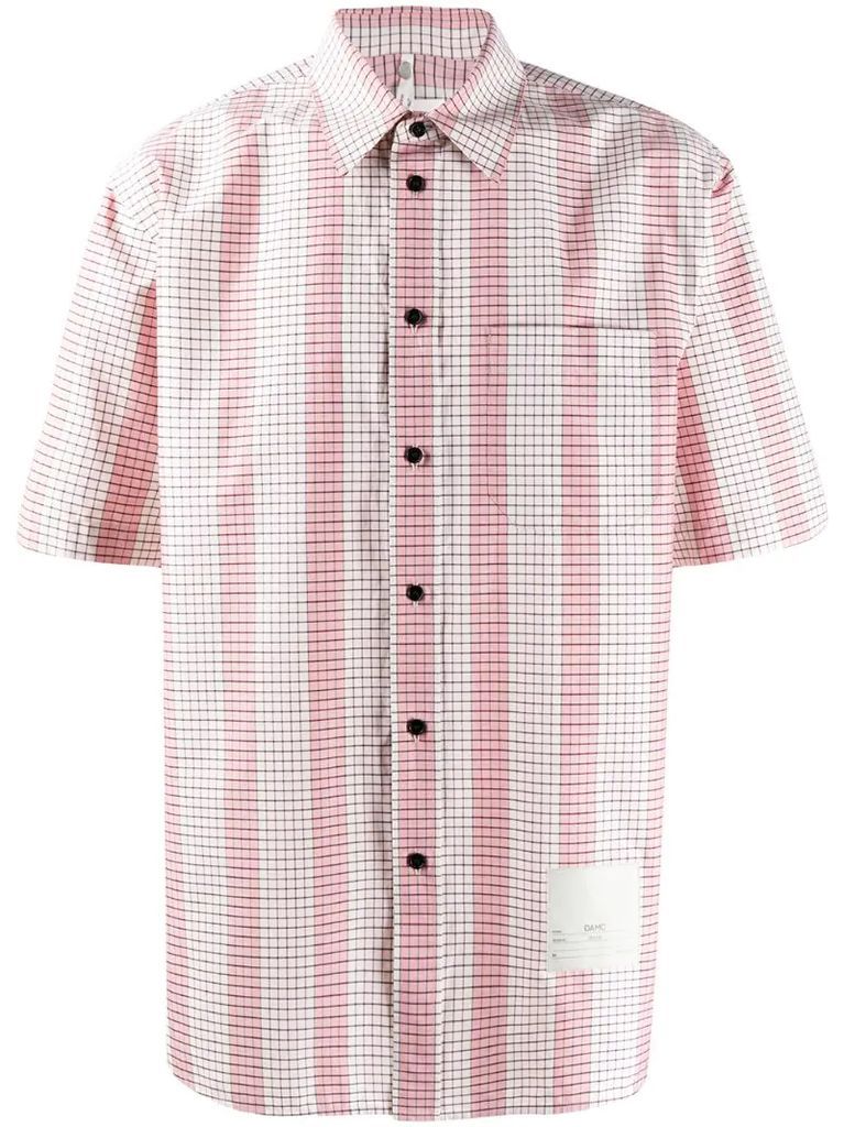 striped grid print shirt