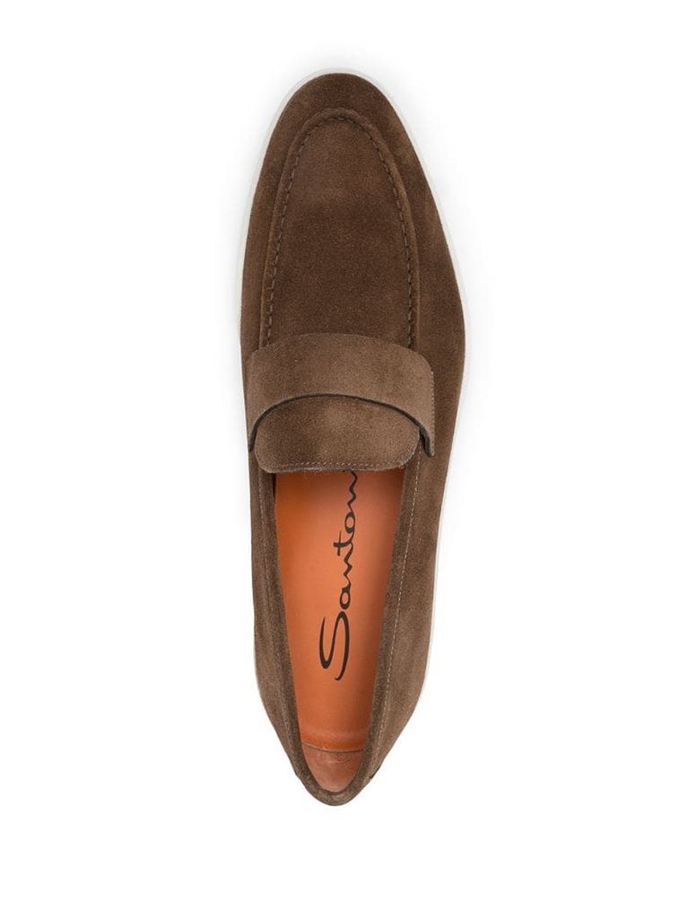 strap suede loafers