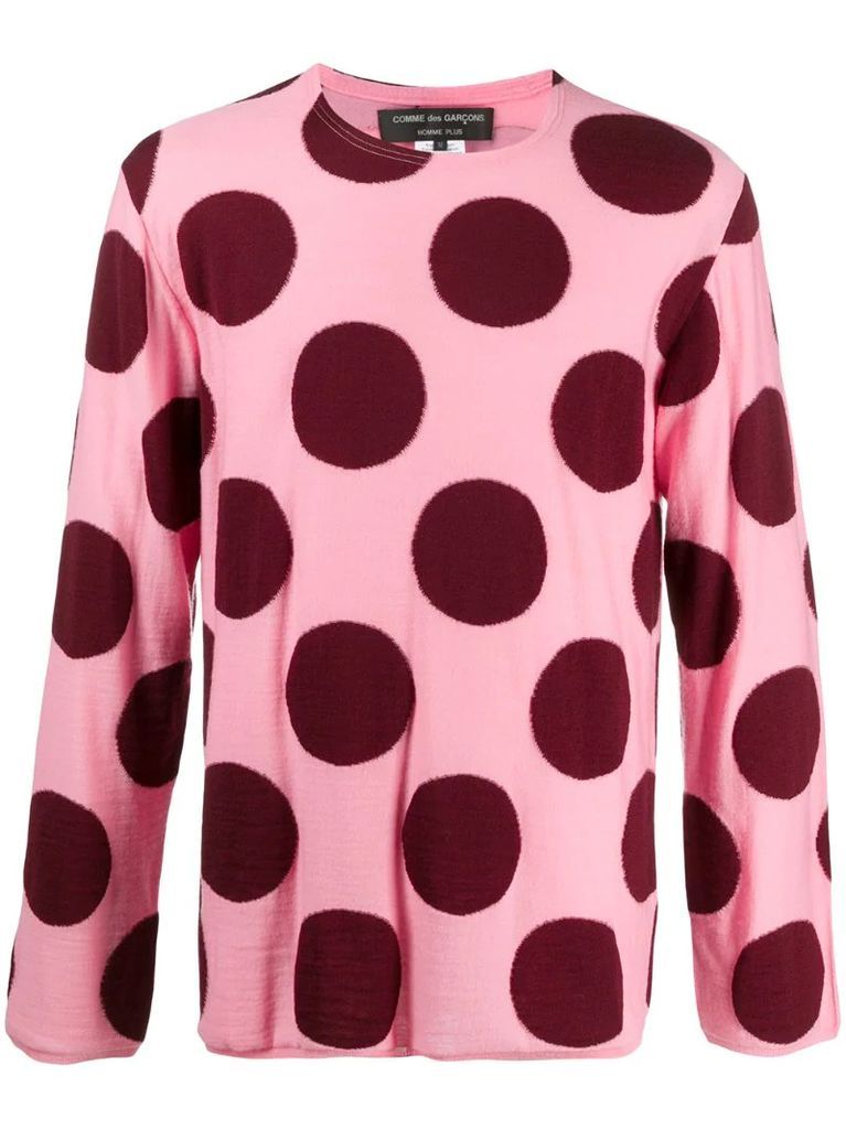 dotted long-sleeve jumper
