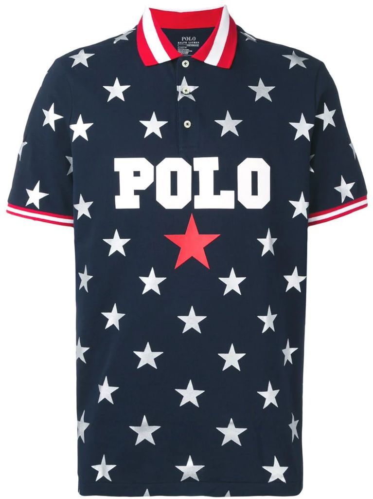 star print polo shirt