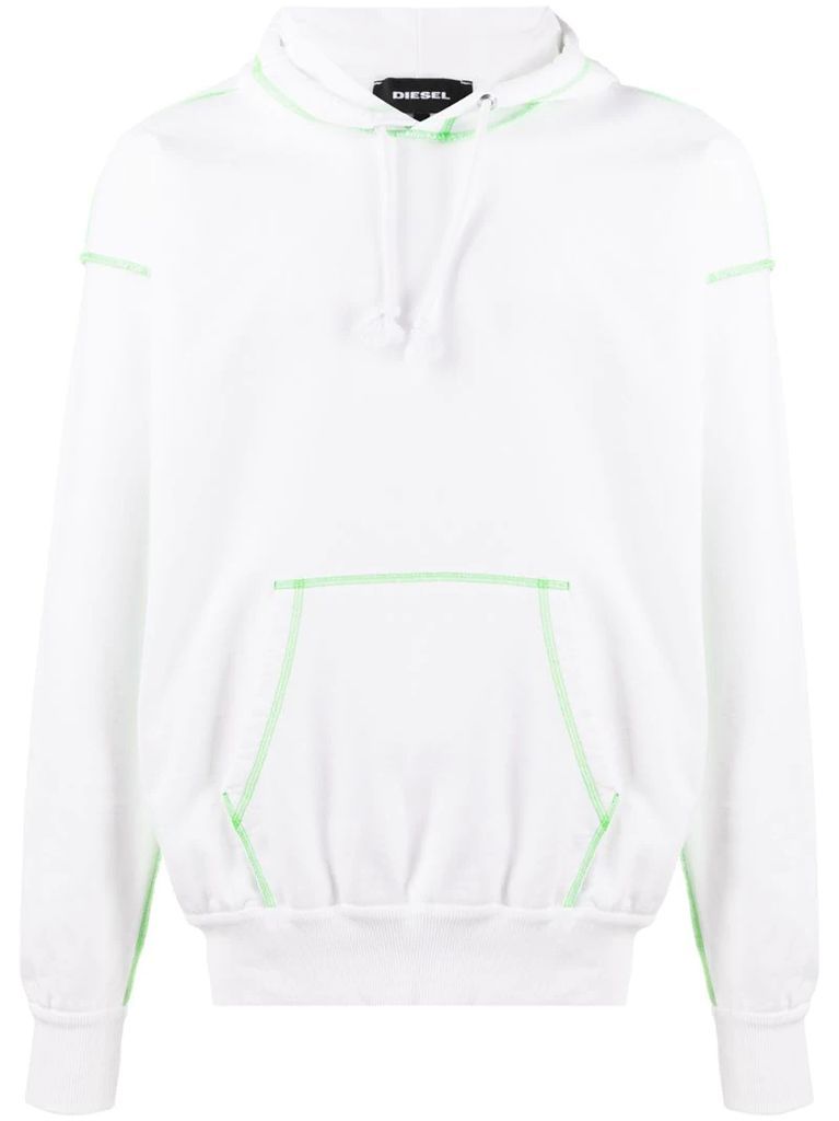 stitch-detail reversible hoodie