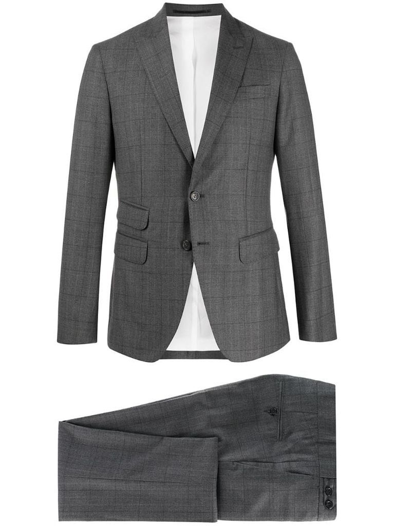 check print two piece suit