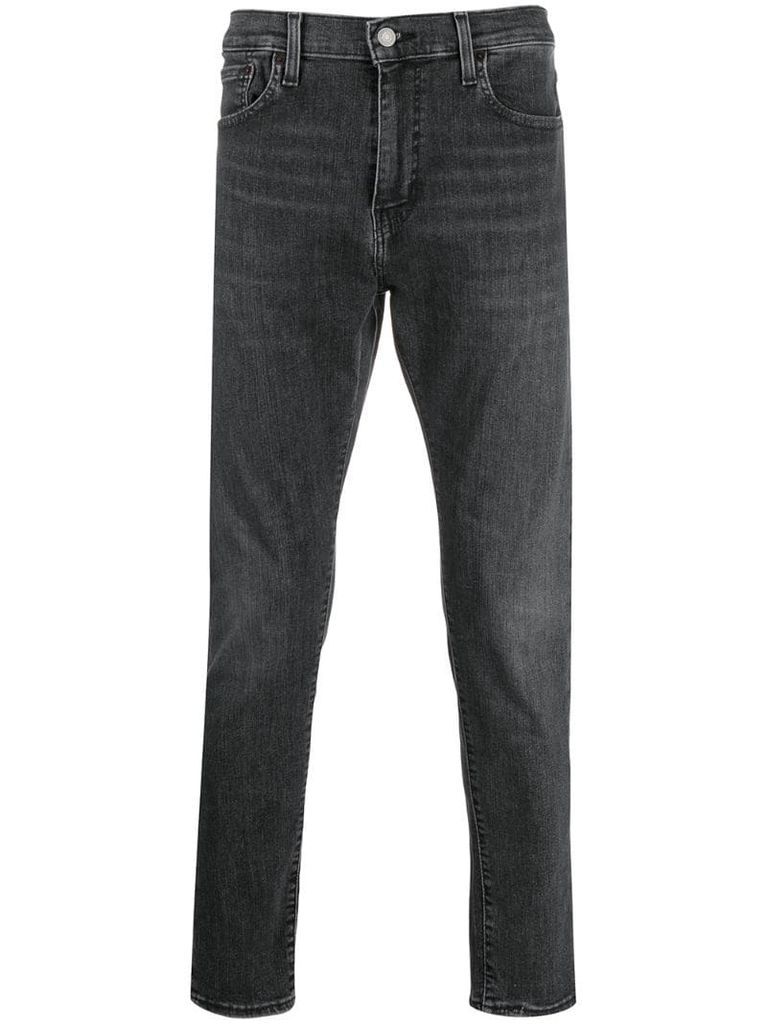 stonewashed slim-fit jeans