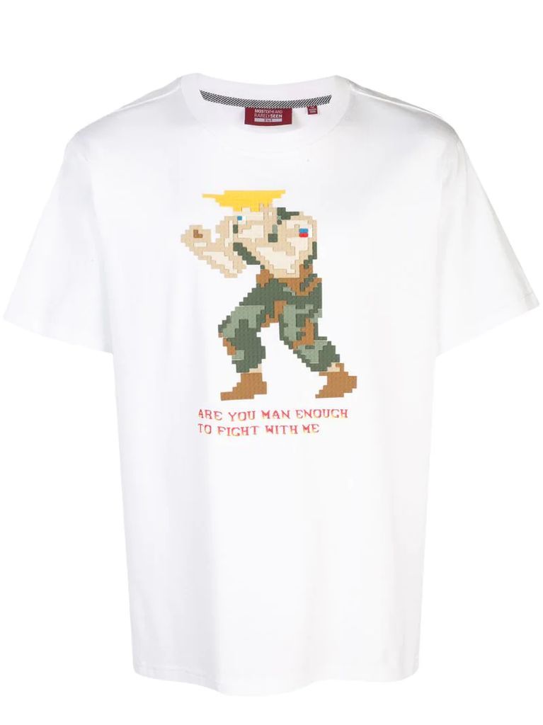 Are You Man Enough To Fight With Me pixelated T-shirt