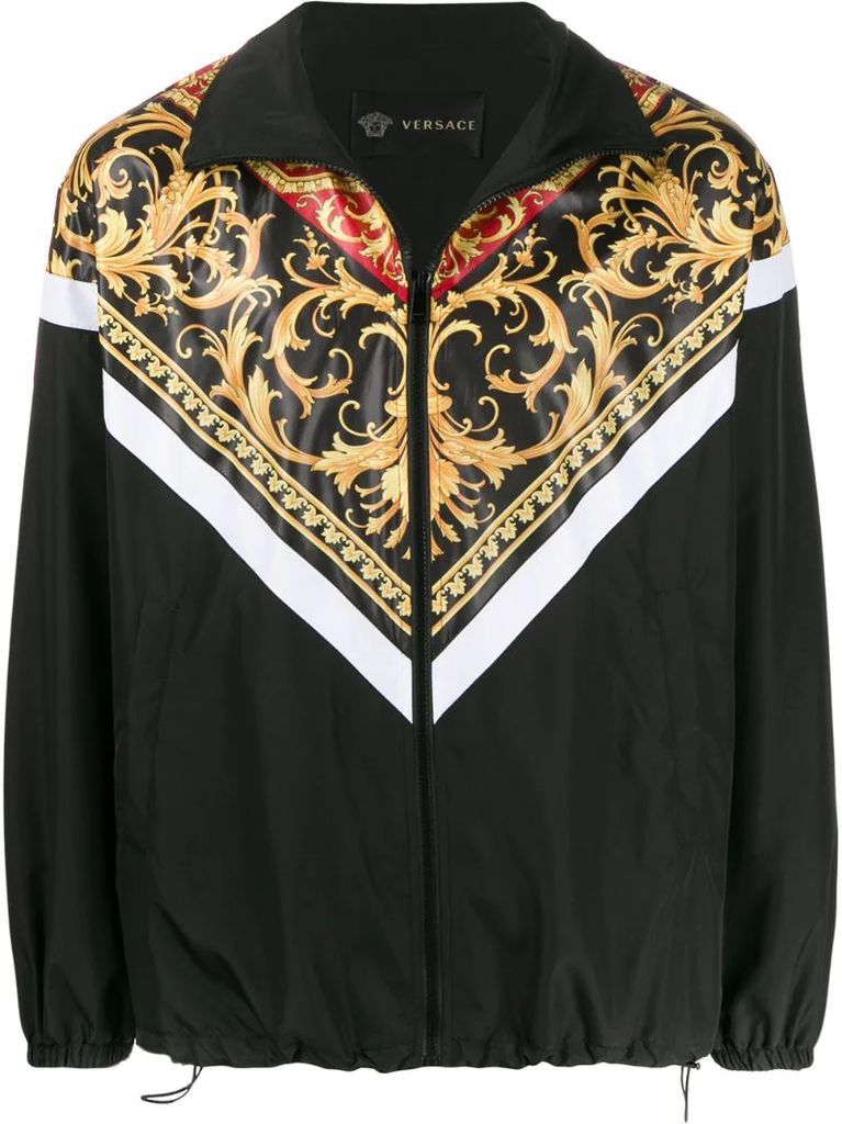 Baroque print zipped jacket