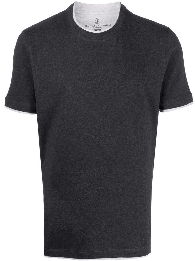 short sleeve contrasting trim T-shirt