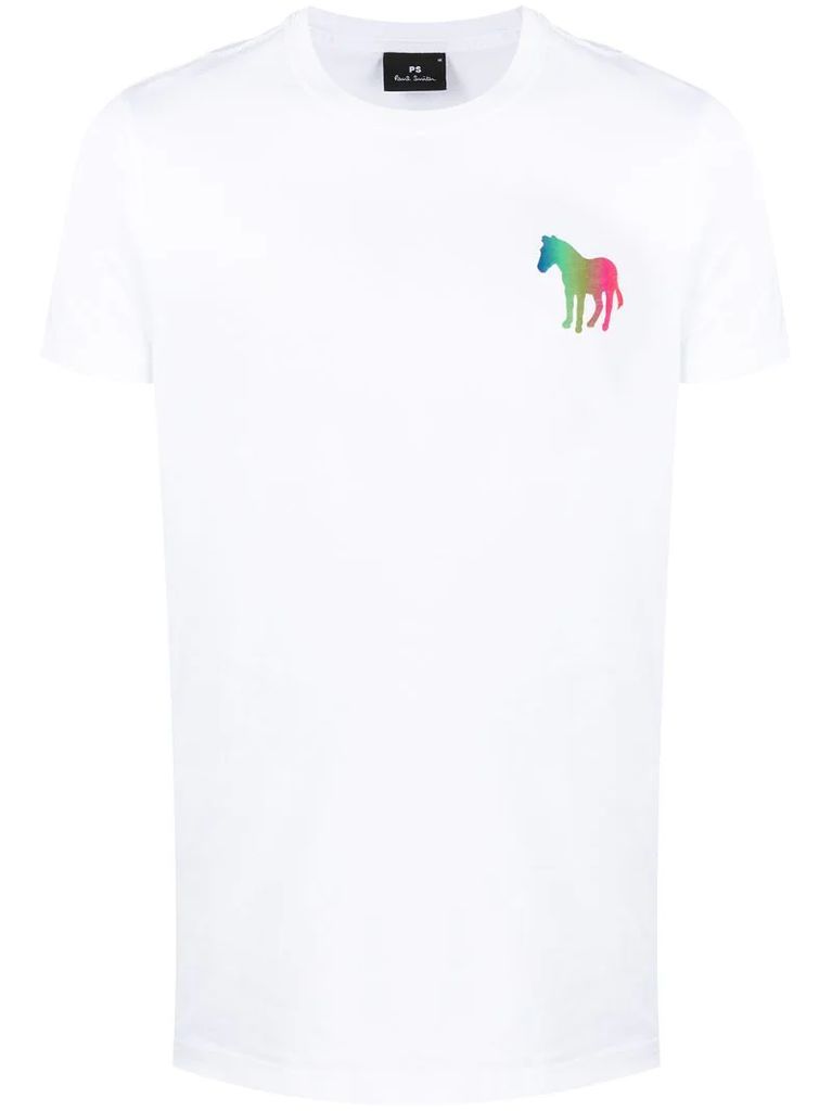 horse-print crew-neck T-shirt