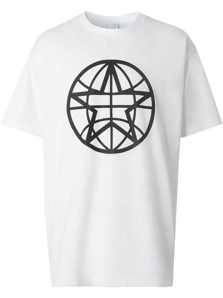 globe graphic oversized T-shirt