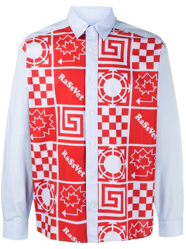 geometric-print cotton shirt
