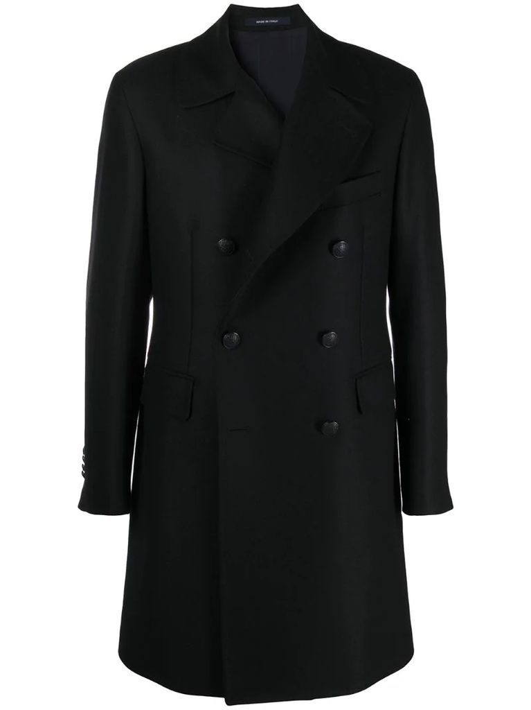 notch lapels double-breasted coat