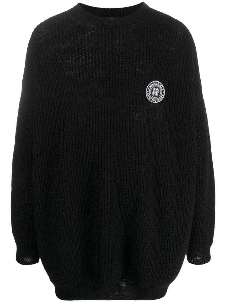 knitted logo patch jumper