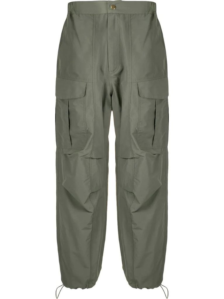 recycled panel cargo trousers