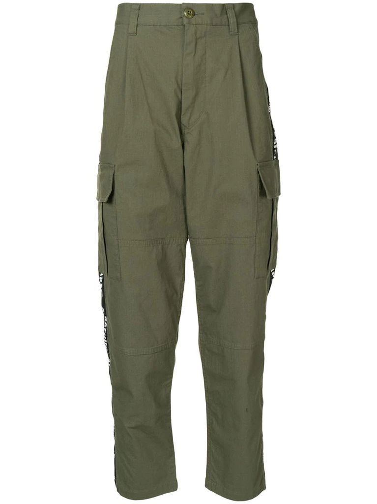 logo-tape cargo trousers