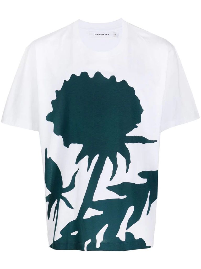 colour-block print cotton T-shirt