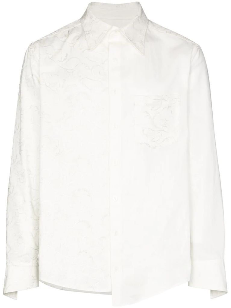 Oxford cotton-jacquard shirt
