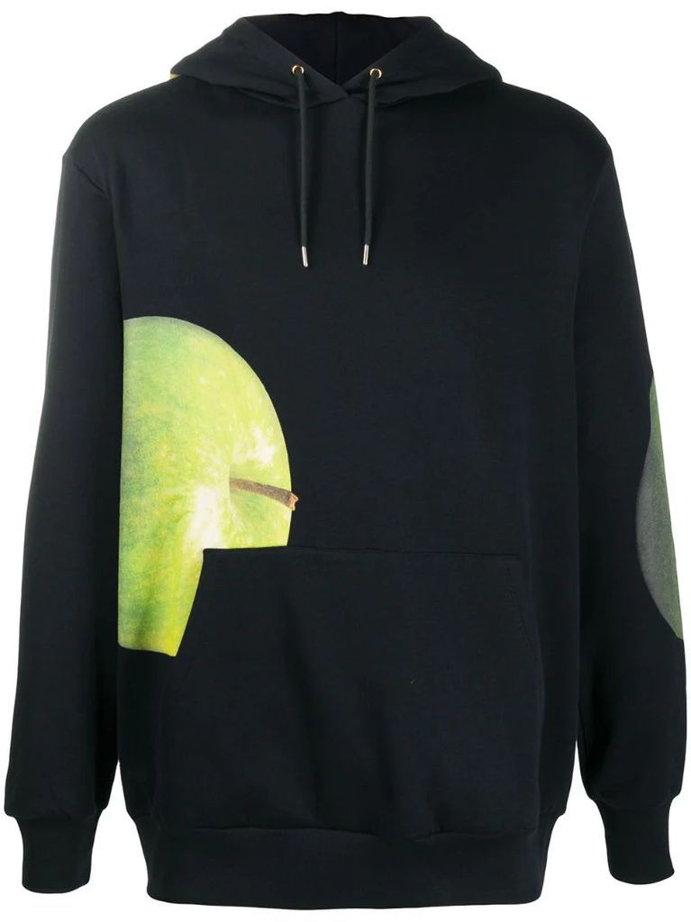 apple print hoodie