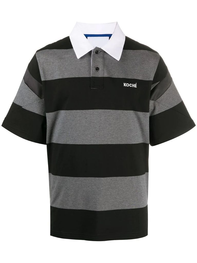 horizontal-stripe polo shirt