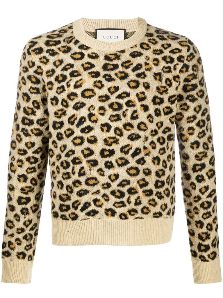 leopard jacquard jumper