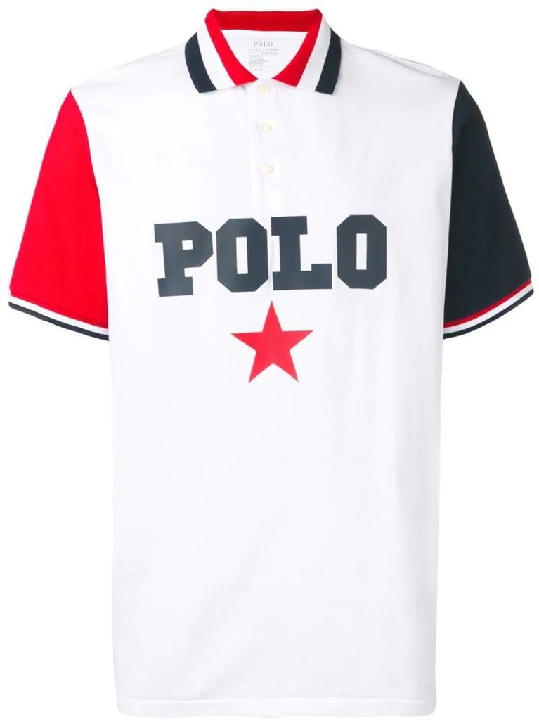 printed logo polo shirt