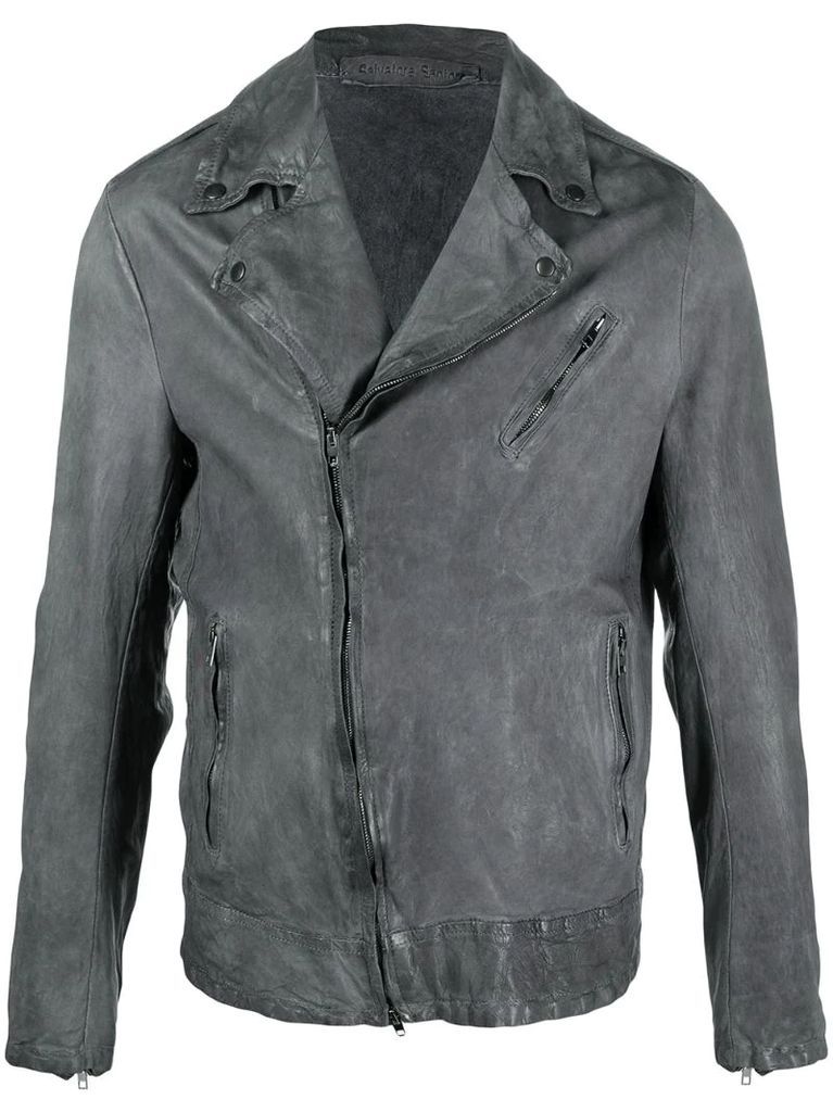 faded leather jacket