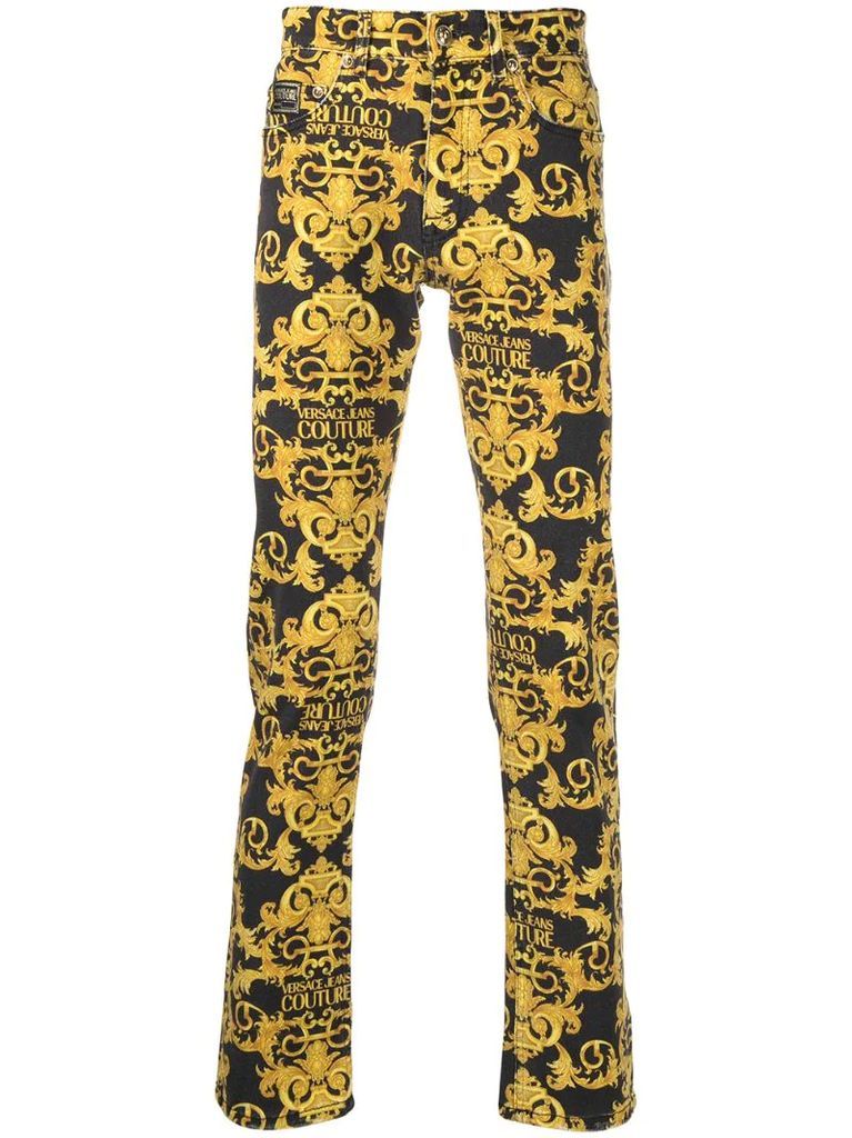 mid-rise Barocco-print trousers